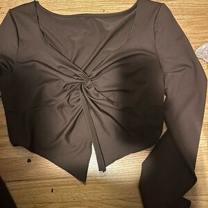 Brown crop top